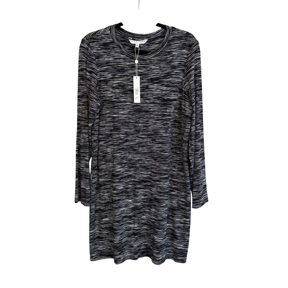 Trina Turk Womens Black Stretch Knit Long Sleeve Bellingham Sheath Dress XL NWT - Picture 2 of 9